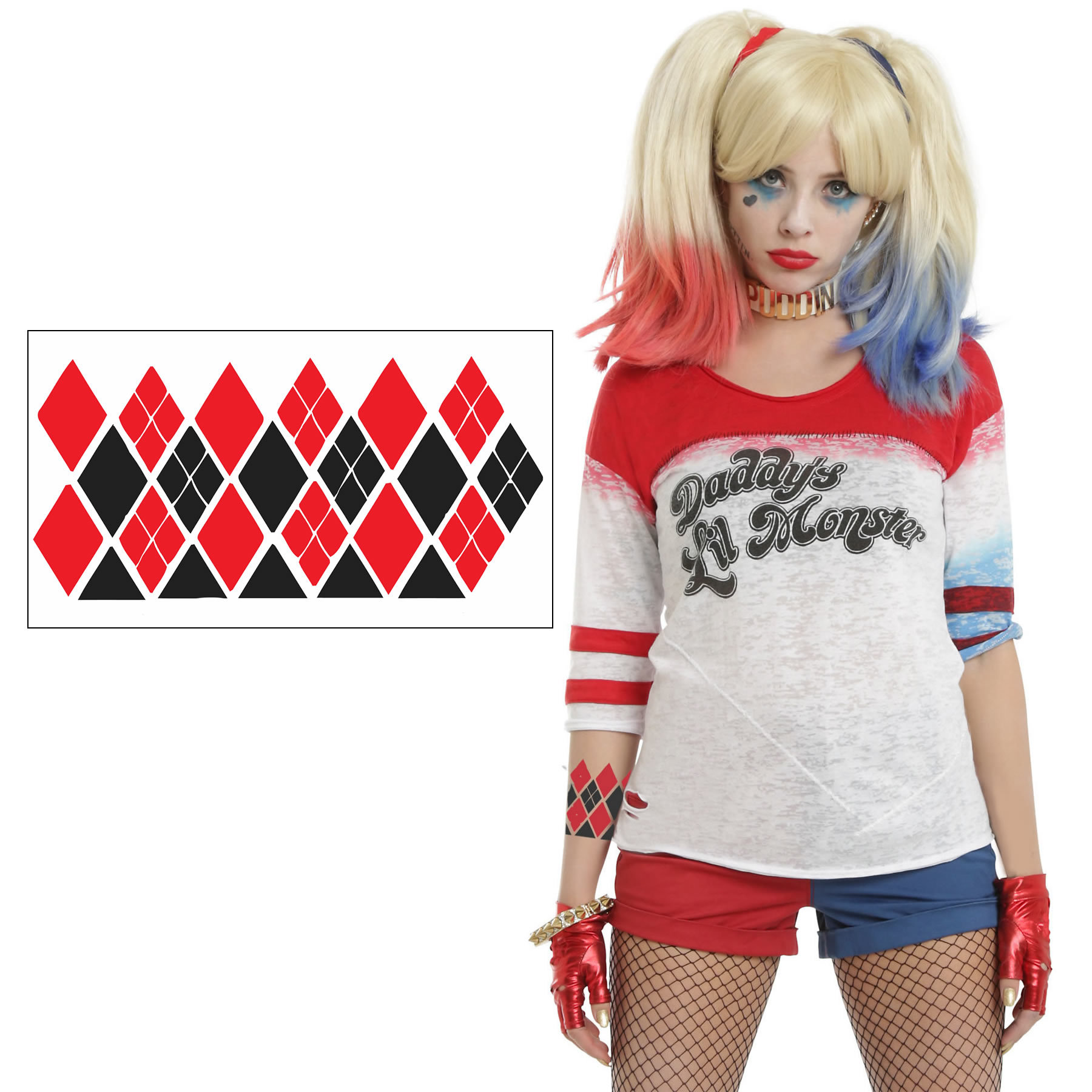 Harley Quinn Costume Temporary Tattoos 3 Sheets w/ 24 Tats Etsy