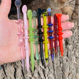Custom Glass Pick Flat/Shovel Scoop + Color Options