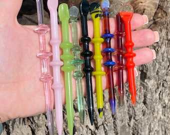 Custom Glass Pick Flat/Shovel Scoop + Color Options