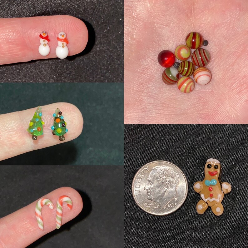Perlas de cristal en miniatura con formas y personajes, accesorios para casas de muñecas *Múltiples opciones *Hecho a medida imagen 9