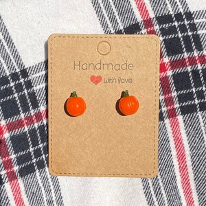Festive Fall Glass Pumpkin Stud Earrings Made to Order