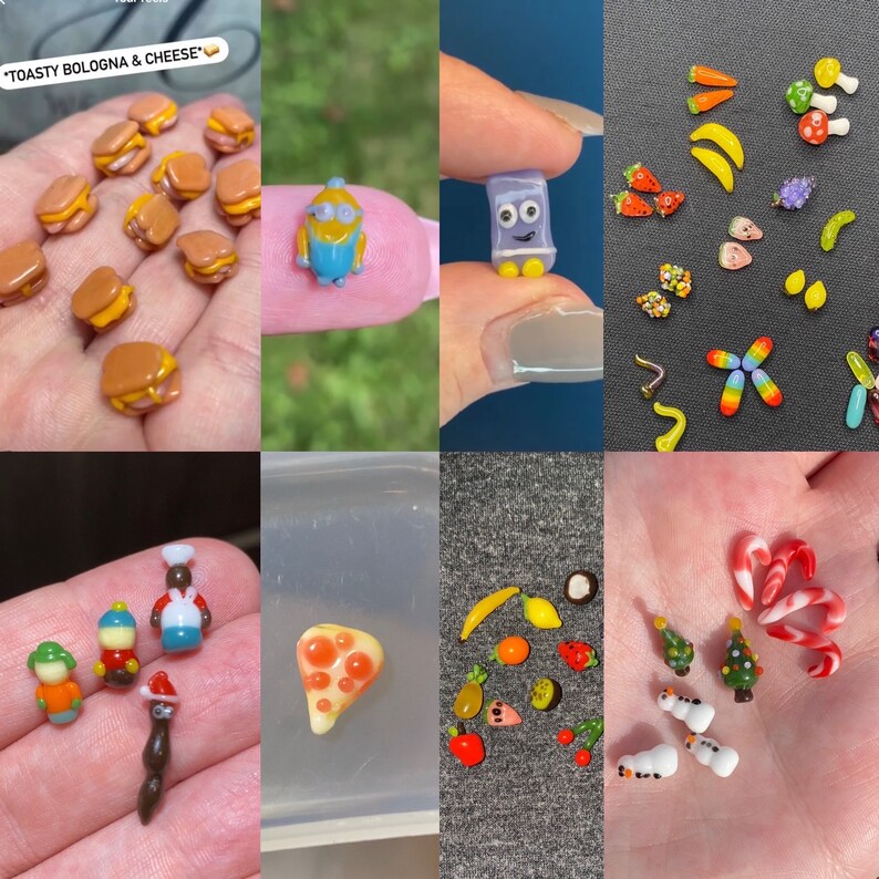 Perlas de cristal en miniatura con formas y personajes, accesorios para casas de muñecas *Múltiples opciones *Hecho a medida imagen 3