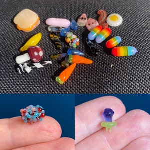 Perlas de cristal en miniatura con formas y personajes, accesorios para casas de muñecas *Múltiples opciones *Hecho a medida imagen 2