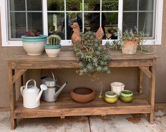 Local Pickup Only Rustic Potting Bench Table Gardening Etsy