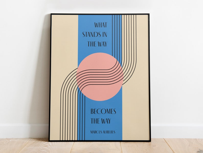 Stoic Philosophy Art Print: Marcus Aurelius Quote, Bauhaus Design bild 2