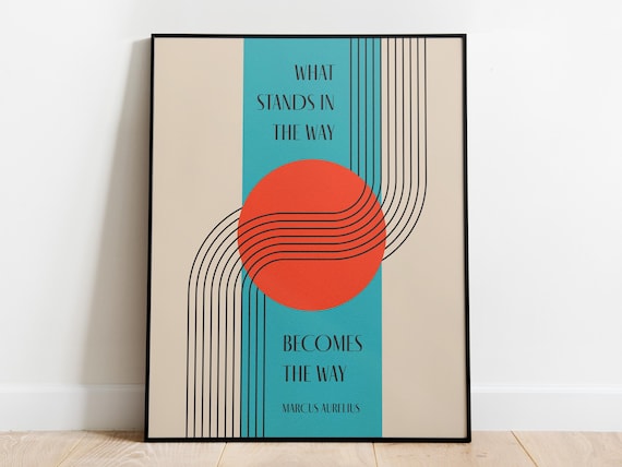 Stoic Philosophy Poster: Marcus Aurelius Quote, Bauhaus Art Print