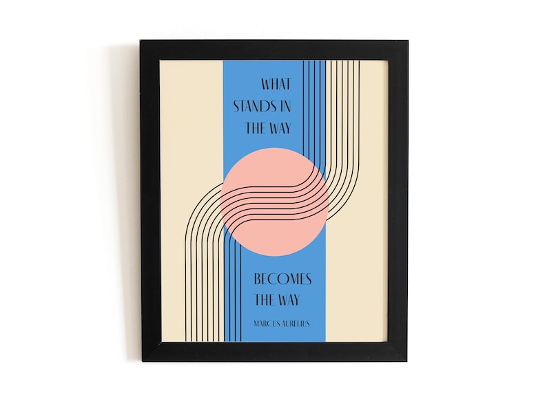 Stoic Philosophy Art Print: Marcus Aurelius Quote, Bauhaus Design bild 6
