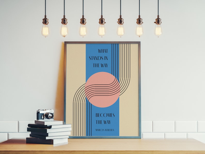 Stoic Philosophy Art Print: Marcus Aurelius Quote, Bauhaus Design bild 10