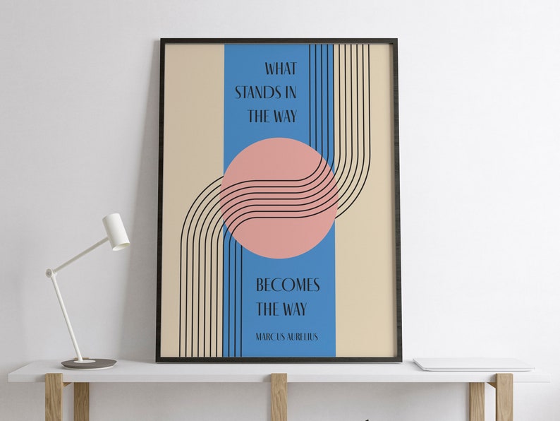 Stoic Philosophy Art Print: Marcus Aurelius Quote, Bauhaus Design bild 8