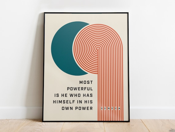 Seneca Quote Bauhaus Poster: Stoic Philosophy Wall Art