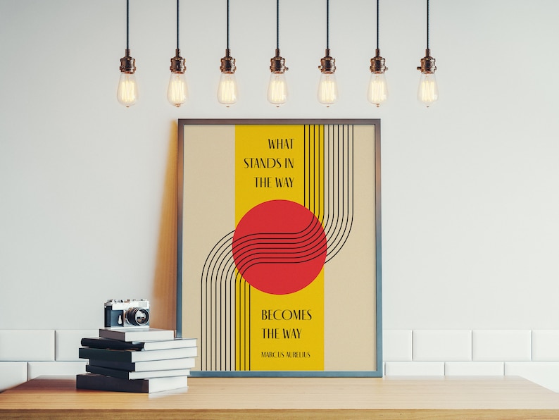 Stoic Philosophy Art Print: Marcus Aurelius Quote, Bauhaus Design bild 9