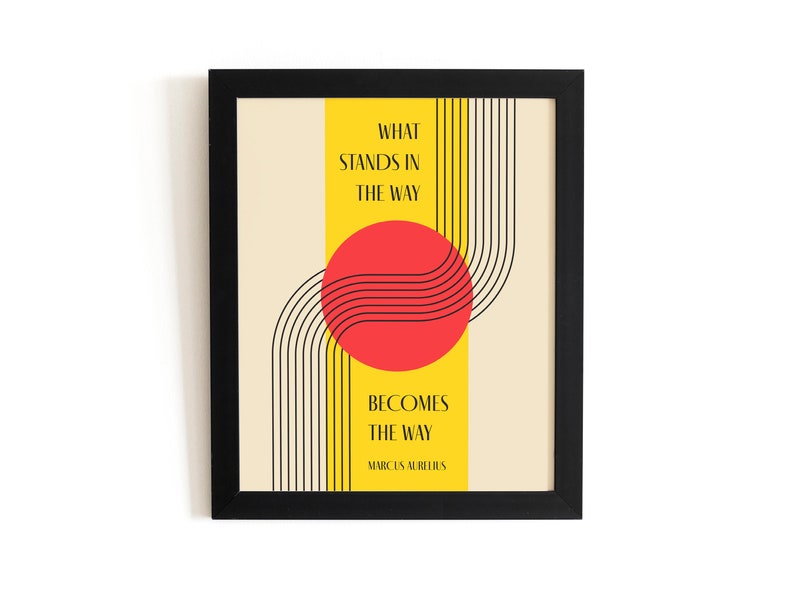 Stoic Philosophy Art Print: Marcus Aurelius Quote, Bauhaus Design bild 5