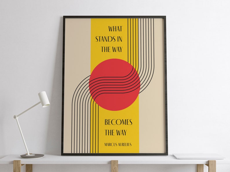 Stoic Philosophy Art Print: Marcus Aurelius Quote, Bauhaus Design bild 7
