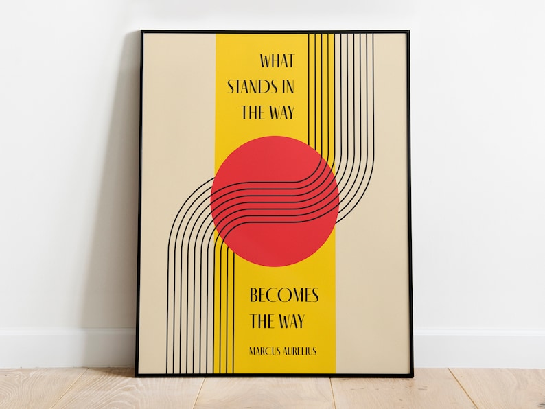 Stoic Philosophy Art Print: Marcus Aurelius Quote, Bauhaus Design bild 1