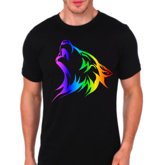 rainbow wolf shirt