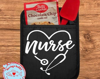 Nurse Appreciation Gifts/ Pot Holder Sets/ Gifts for Nurses/ Funny Pot Holders/ Oven Mits/ Herring's Heart