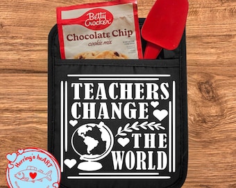 Teacher Appreciation Gifts / Pot Holder Sets/ End of Year Gifts / Gifts for Teachers / Funny Pot Holders / Oven Mits / Herring's Heart
