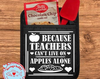 Teacher Appreciation Gifts / Pot Holder Sets/ End of Year Gifts / Gifts for Teachers / Funny Pot Holders / Oven Mits / Herring's Heart