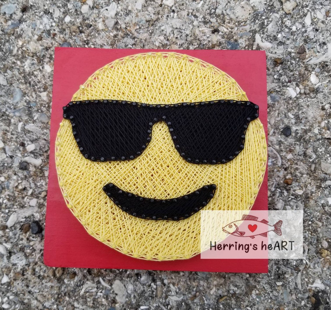6 Inch String Art Emoji String Art Home Décor Kids Gifts Etsy