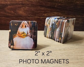 Custom Photo Magnets, Personalized Gifts, Office Decor (2" Square)