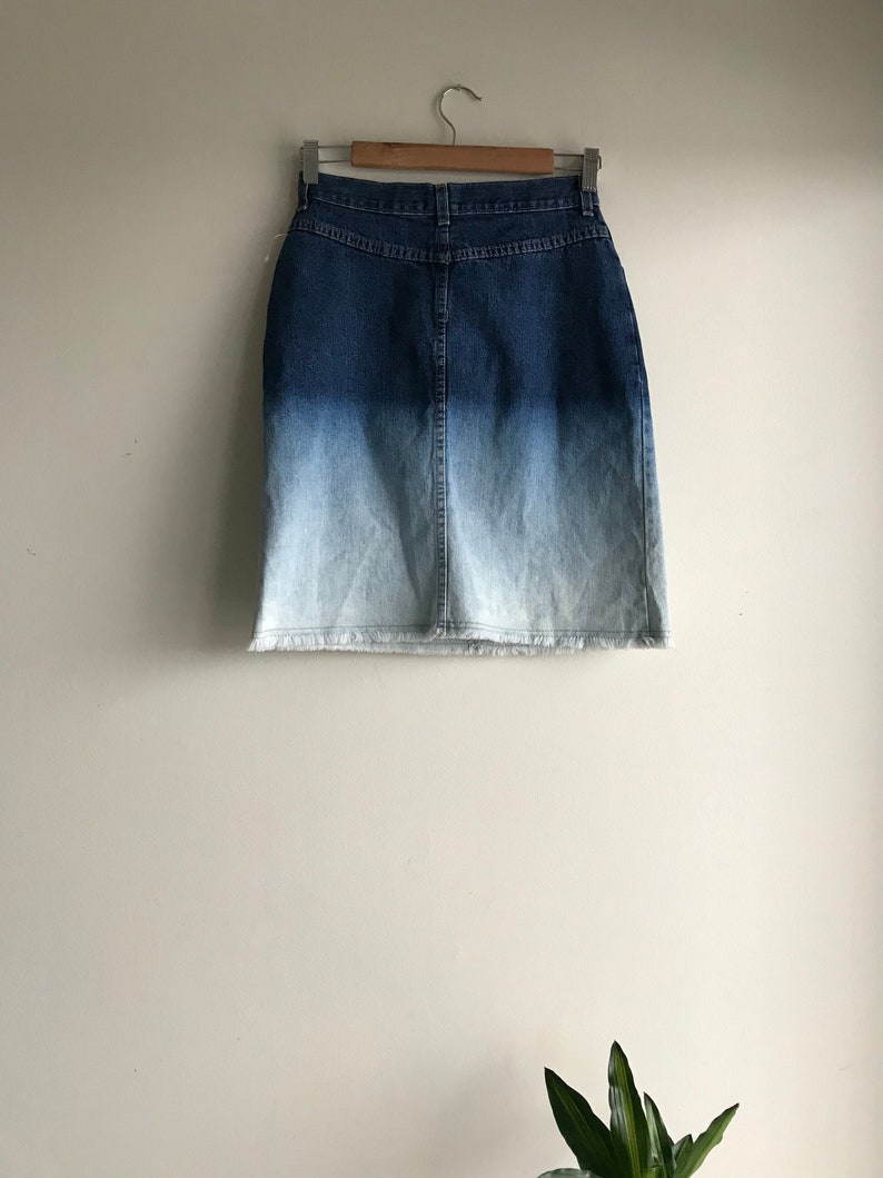 Vintage Denim Ombr\u00e9 Skirt