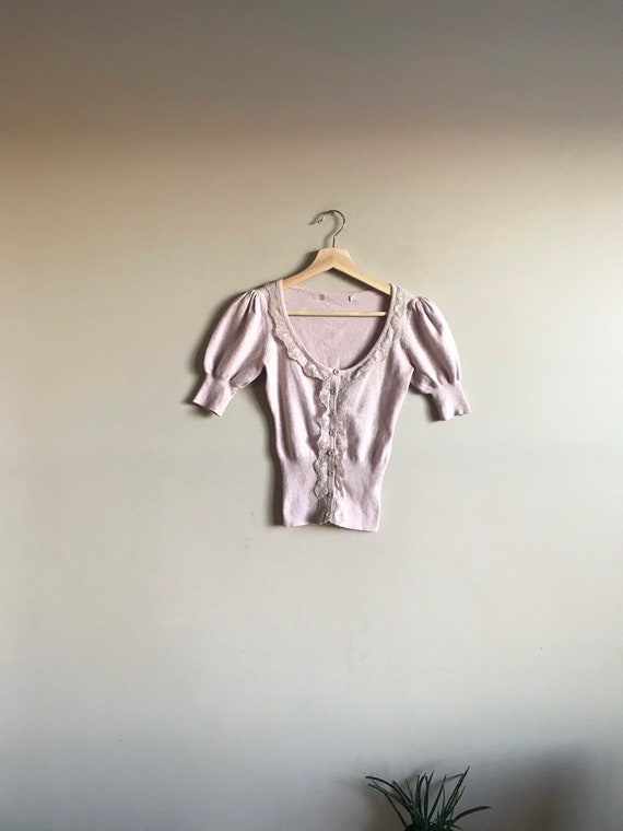Vintage Button Front Crop Top
