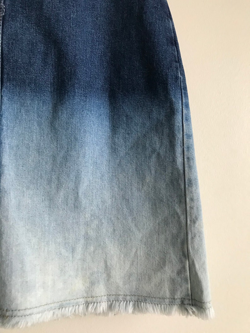 Vintage Denim Ombr\u00e9 Skirt