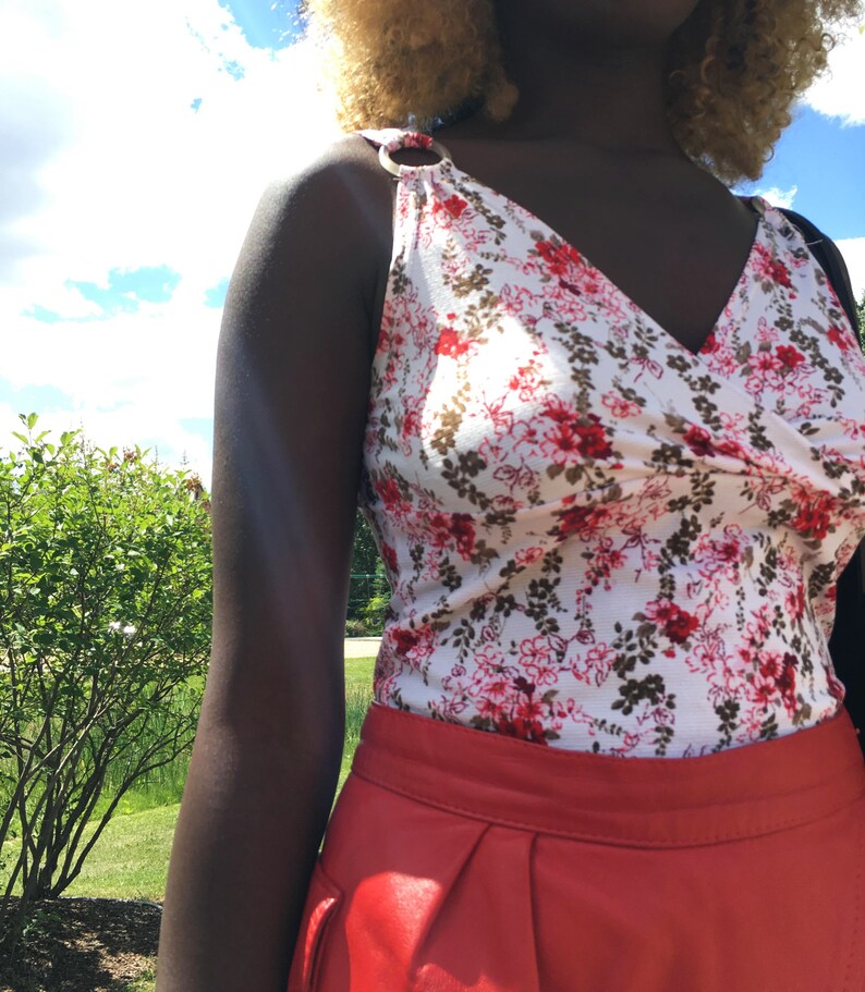 Vintage Floral Print Blouse