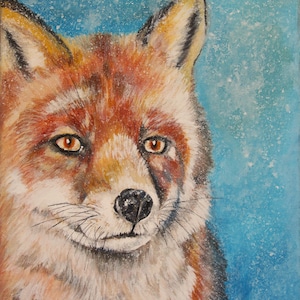 Original Fox Portrait acrylic paint on 8 x 10 inch stretched canvas