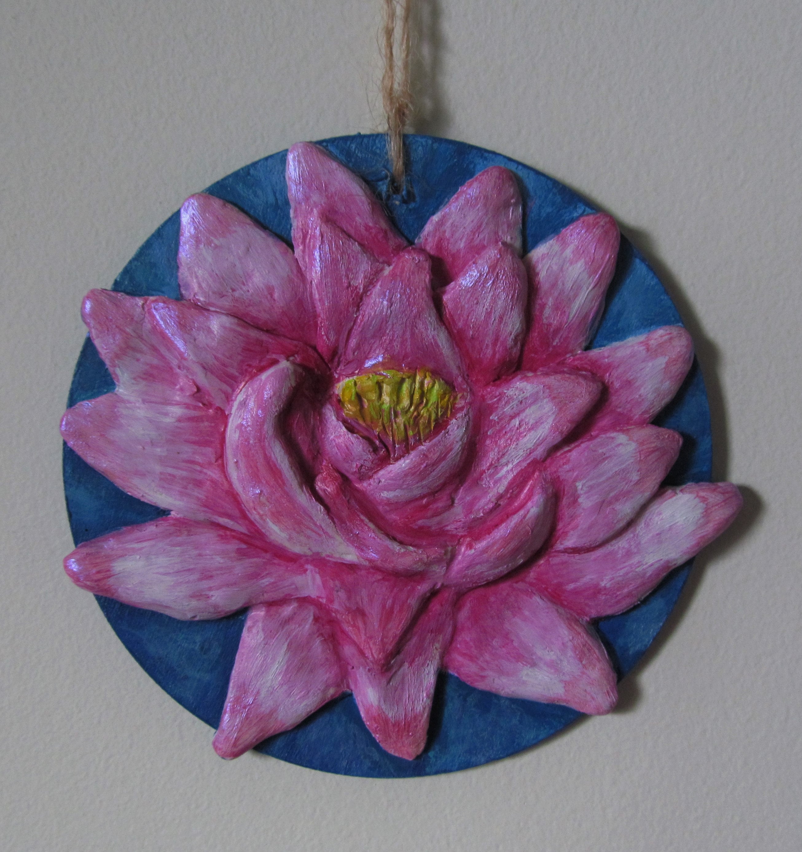 Pink Lotus Flower Hand Sculpted Clay Decorative Ornament Bas Etsy India