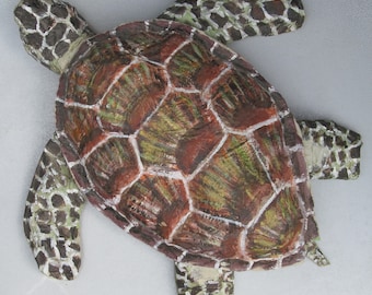 How to make a 3D papier mache Green Sea Turtle