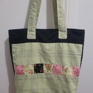 Sac fourre-tout, sac à main, sac de marché, sac à main, cartable, campagne, matelassé, fait main, vert
