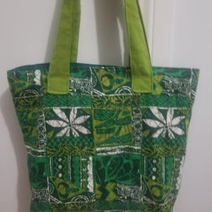 Sac fourre-tout, Sac de marché, Sac à main, Sac à main, Fait main, Sac pour livre, Sac à chaussures, Vert, À fleurs