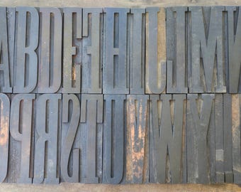One piece  6.5" J. G. Cooley New York Antique Extra Large Wood Type Letters 6.5" tall,  Shipping Included