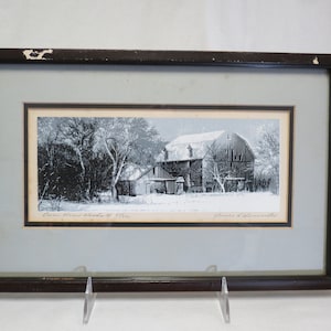 James H Wennersten Original Silkscreen Numbered, Pencil Signed, and Titled, Barn Near Woods IV by James H Wennersten Seriograph