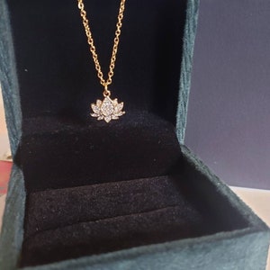 Dainty Lotus Necklace | Cubic Zirconia Diamond Lotus Pendant | Beautiful Lotus Flower Necklace | Gift for Friend | Gift for Sister | Lotus
