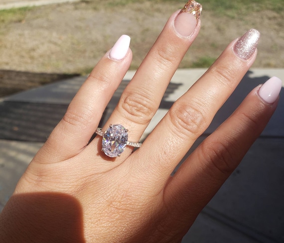 CLEARANCE! Carat Oval White Sapphire Cubic Zirconia Ring Engagement  Ring Replacement Wedding Ring Promise Ring Cubic Zirconia Ring