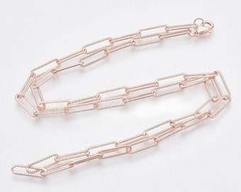 Rose Gold Büroklammer Kette Halskette, zierliche Büroklammer Halskette für Frauen Mädchen, Layering Halskette, Rose Gold Halskette, minimalistische Halskette