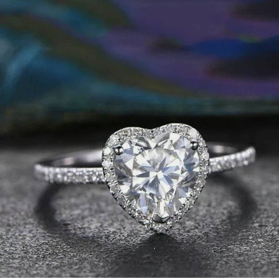 Cubic zirconia heart best sale ring