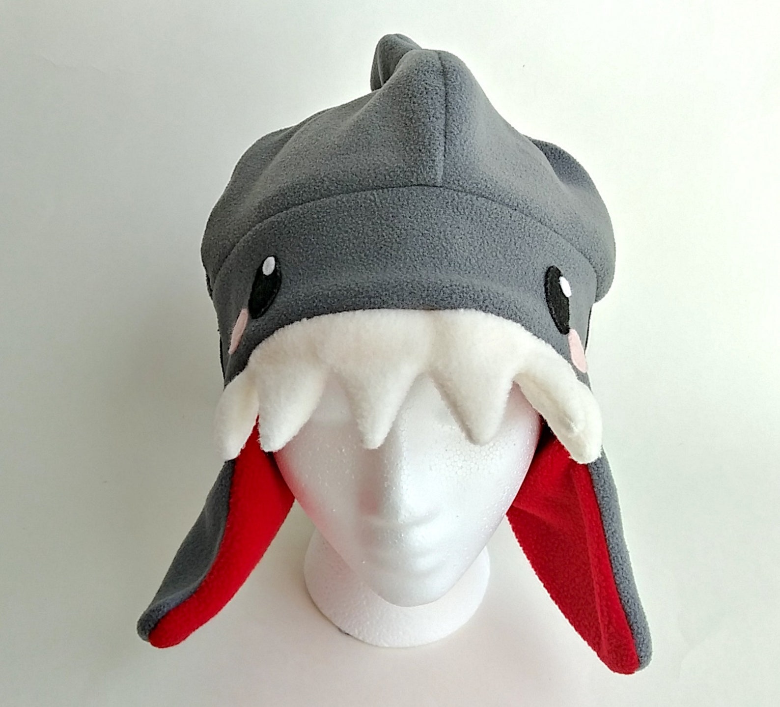 Shark hat fleece hat fin clothing winter fall cold Etsy
