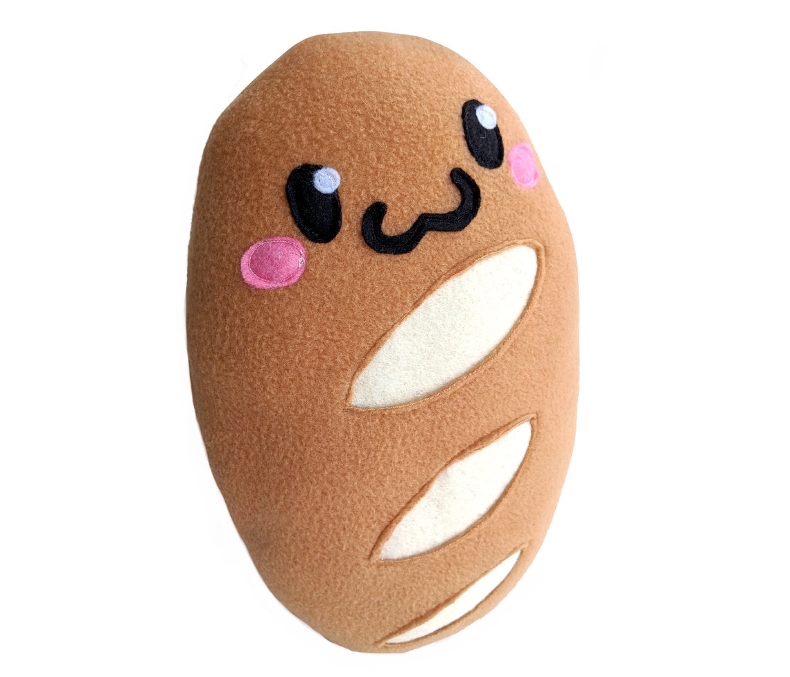 Baguette Toy Plush Bread Toy Loaf Plush Bun Bread Loaf Etsy