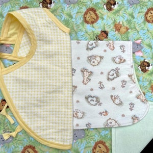 Baby Burp Cloth, Apron and Blanket Sets