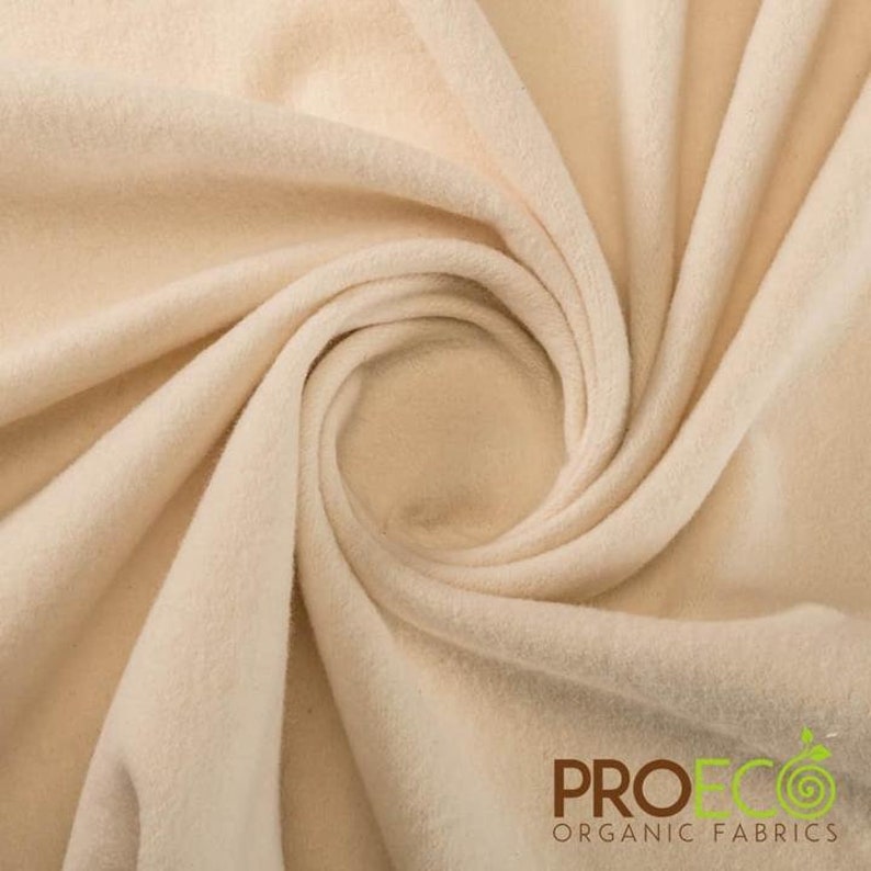 ProECO® Heavy Bamboo Fleece Fabric W-252 W-251 Made in USA Sold by Yard Absorbent Fabric Heavyweight Fabric Organic Fleece Natural image 2