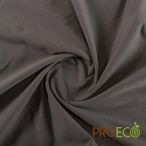 ProECO® Stretch-Fit Organic Cotton SHEER Jersey LITE Silver Fabric (W-613) (W-614) (Made in USA, sold by the yard)