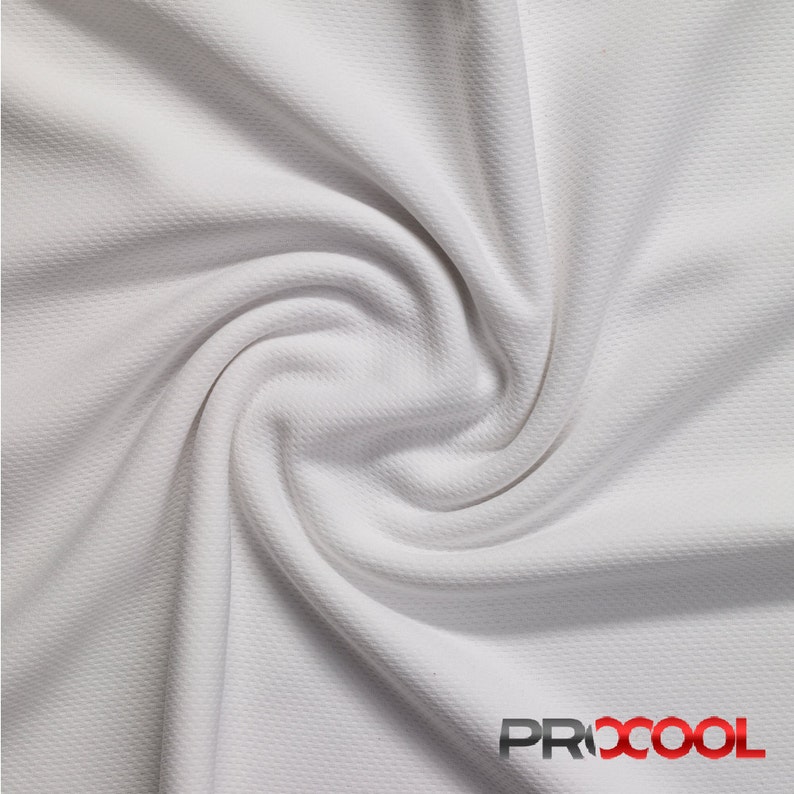 May include: White fabric with a textured, waffle-like pattern. The fabric is folded and twisted, creating a swirling effect. The text "PROCOOL" is visible in the lower right corner.