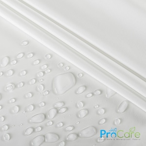 May include: White fabric with water droplets on the surface. The fabric is labeled "ProCare Food Safe & Waterproof Fabric".