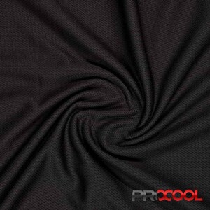 May include: Black athletic fabric with a textured, breathable design. The fabric is woven with a subtle pattern and has a slightly shiny finish.
