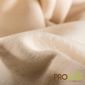 ProECO® Heavy Bamboo Fleece Fabric W-252 W-251 Made in USA Sold by Yard Absorbent Fabric Heavyweight Fabric Organic Fleece Natural image 3