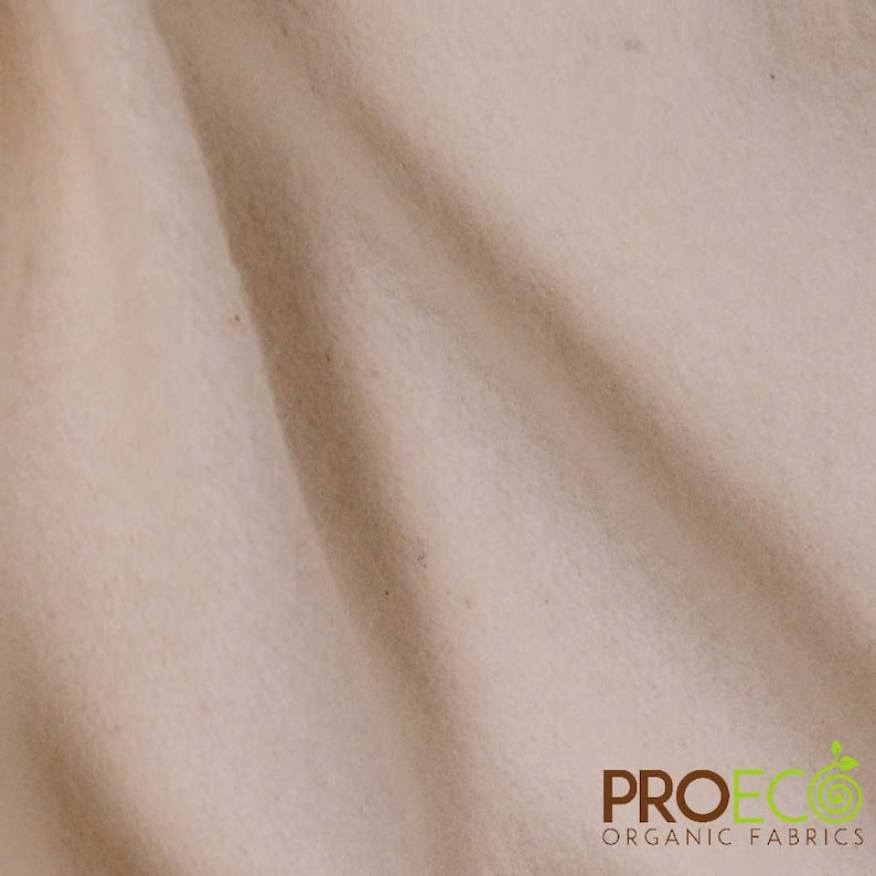 Made in USA, sold by the yard ProECO\u00ae Stretch-FIT Organic Cotton Fleece Fabric