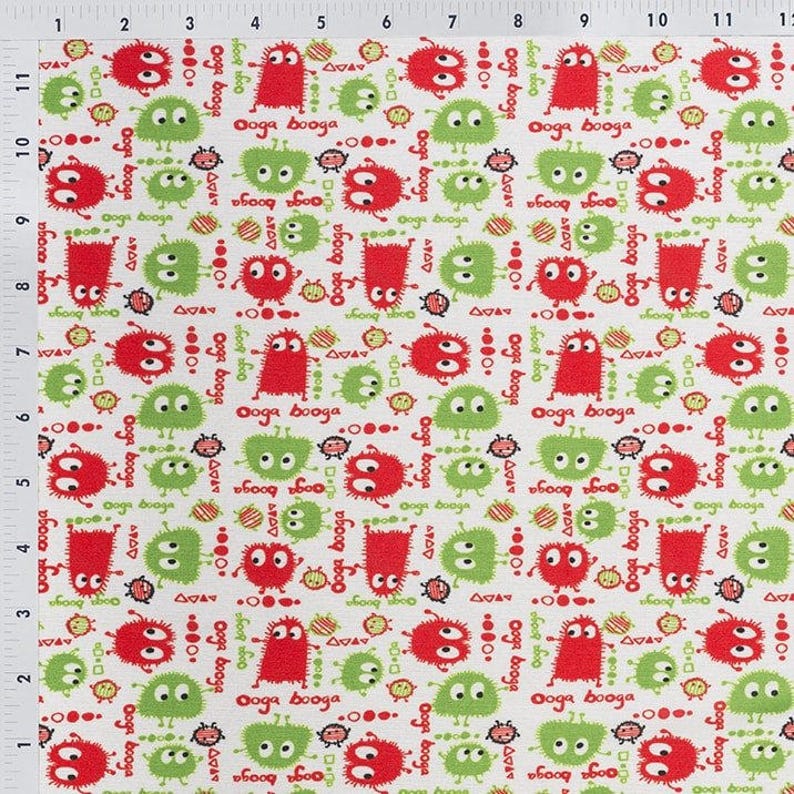 sold by the yard Ooga Booga Holidays ProSoft\u00ae Waterproof 1 mil PUL Print